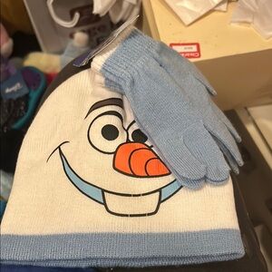 Vintage Disney frozen Olaf hat/gloves set